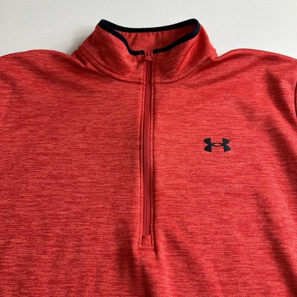 Under Armour Sweater Mens Size XL Pullover Red 1/4 Zip‎ Fleece Sweatshirt Active - Picture 5 of 9